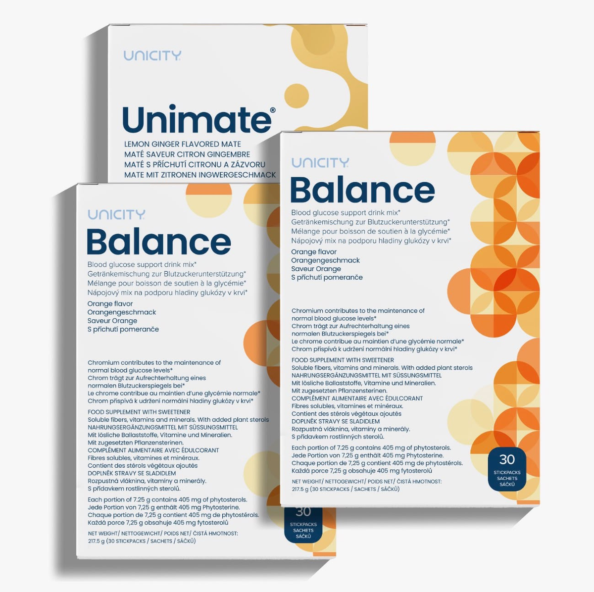 Unimate and Balance Trio Bundle, three-box wellness bundle of mate drink mix and daily nutrition